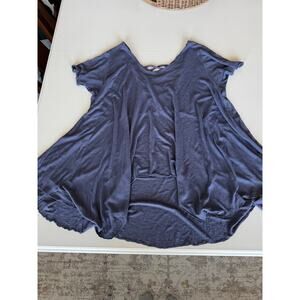 We the Free Free People Criss Cross Back Flouncy Blue Top Medium Boho Festival